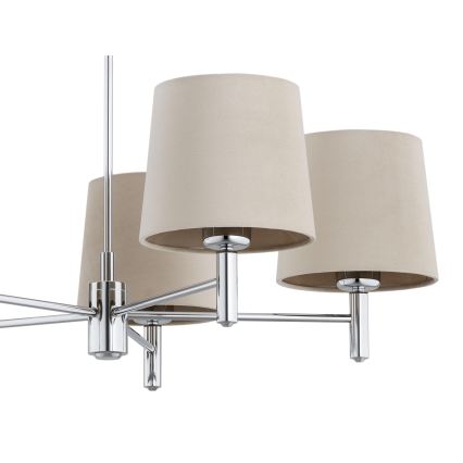 Brilagi - Pendelleuchte MONTE 5xE27/60W/230V beige/glänzender Chrom