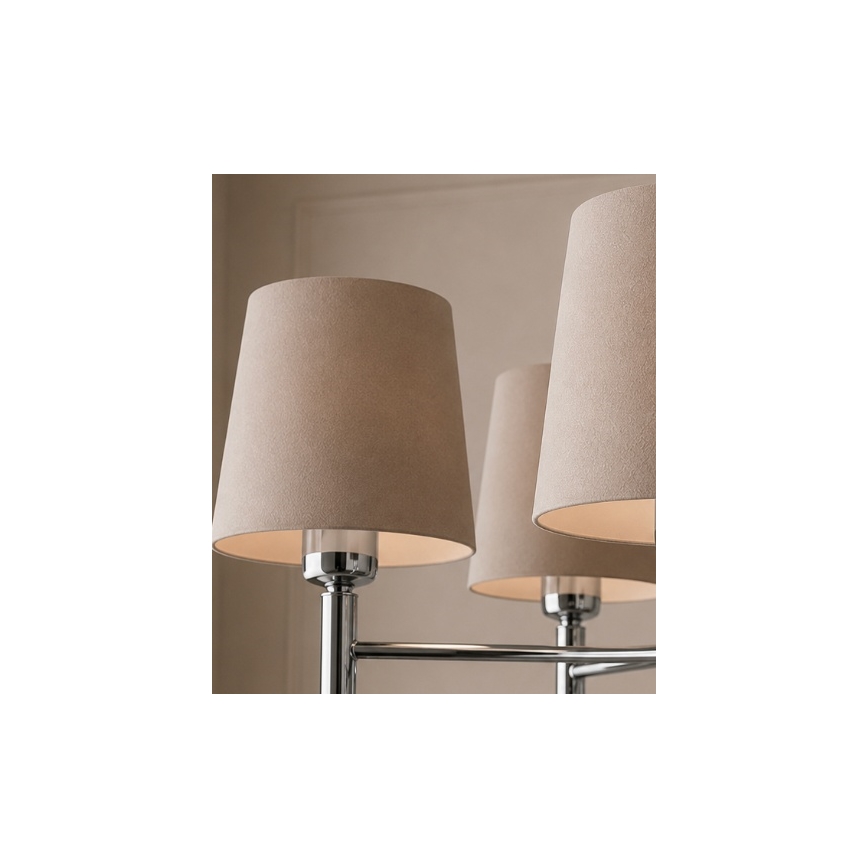 Brilagi - Pendelleuchte MONTE 5xE27/60W/230V beige/glänzender Chrom