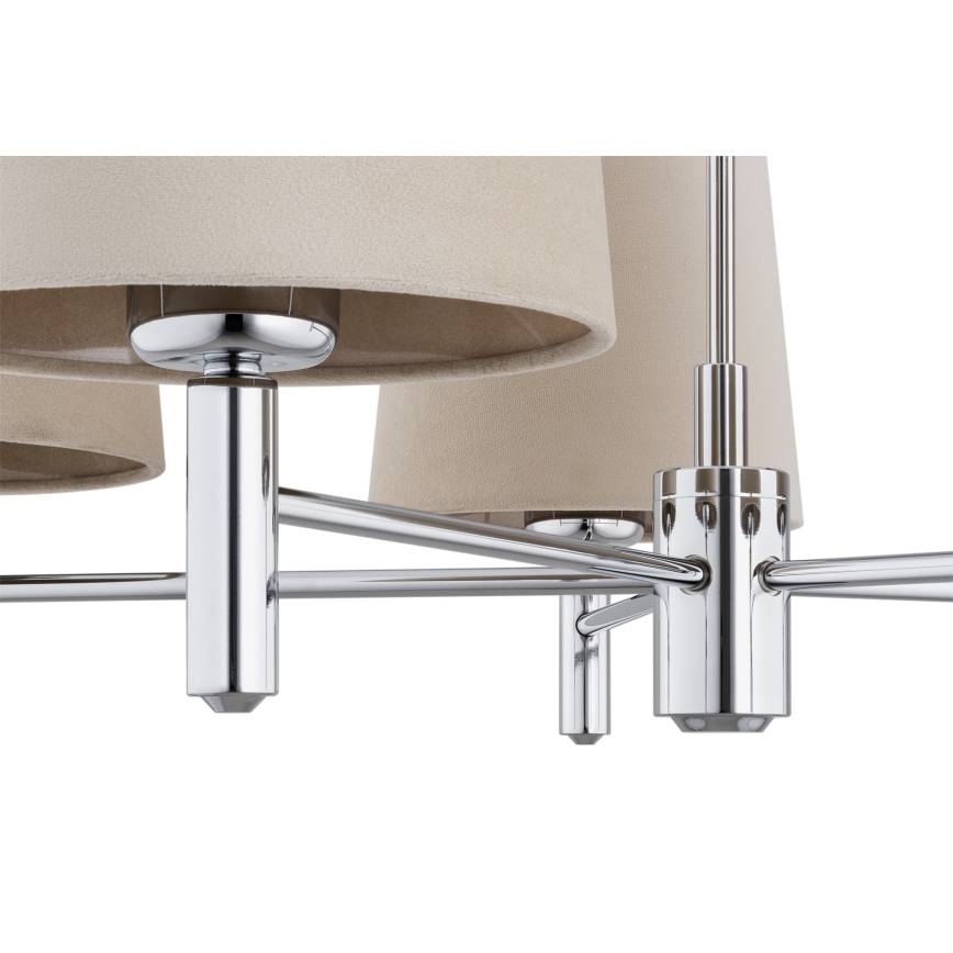 Brilagi - Pendelleuchte MONTE 5xE27/60W/230V beige/glänzender Chrom