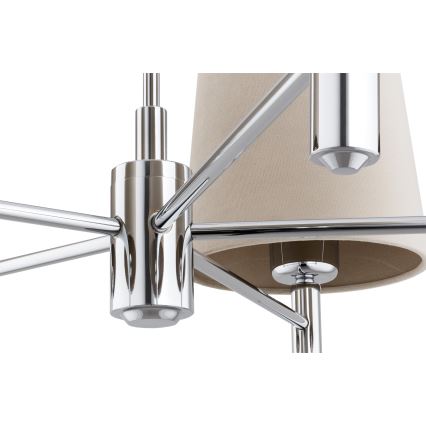 Brilagi - Pendelleuchte MONTE 5xE27/60W/230V beige/glänzender Chrom