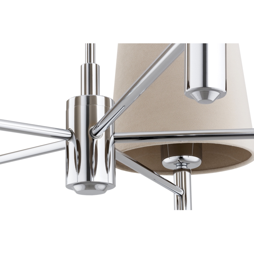 Brilagi - Pendelleuchte MONTE 5xE27/60W/230V beige/glänzender Chrom