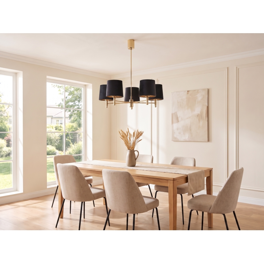 BRILAGI - Pendelleuchte MONTE 5xE27/60W/230V schwarz/gold