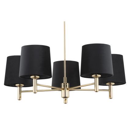 BRILAGI - Pendelleuchte MONTE 5xE27/60W/230V schwarz/gold