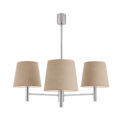 Brilagi - Pendelleuchte MONTE mit Stange 3xE27/15W/230V beige/Glanzchrom