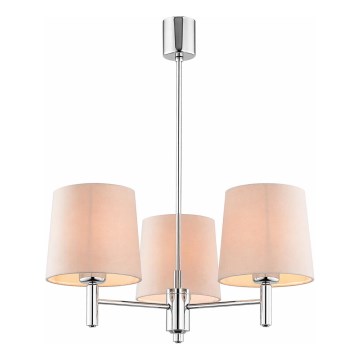 Brilagi - Pendelleuchte MONTE mit Stange 3xE27/60W/230V beige/Glanzchrom