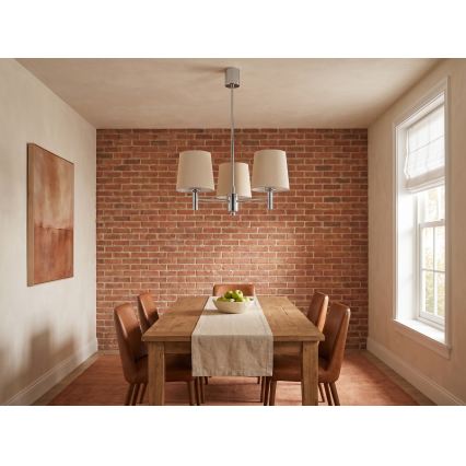 BRILAGI - Pendelleuchte MONTE mit Stange 3xE27/60W/230V beige/Glanzchrom