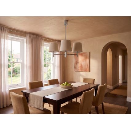 BRILAGI - Pendelleuchte MONTE mit Stange 3xE27/60W/230V beige/Glanzchrom