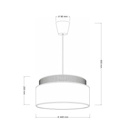 Brilagi - Pendelleuchte PADOVA an Kabel 1xE27/60W/230V Ø 40 cm, cremefarben