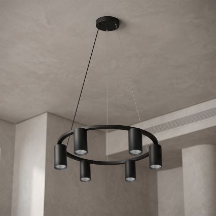 Brilagi - Pendelleuchte SELE mit Kabel, 6x GU10/30W/230V, schwarz