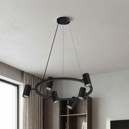 Brilagi - Pendelleuchte SELE mit Kabel, 6xGU10/30W/230V, schwarz