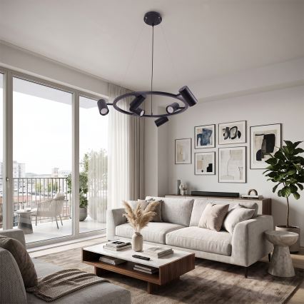 BRILAGI - Pendelleuchte SELE mit Kabel, 6xGU10/30W/230V, schwarz