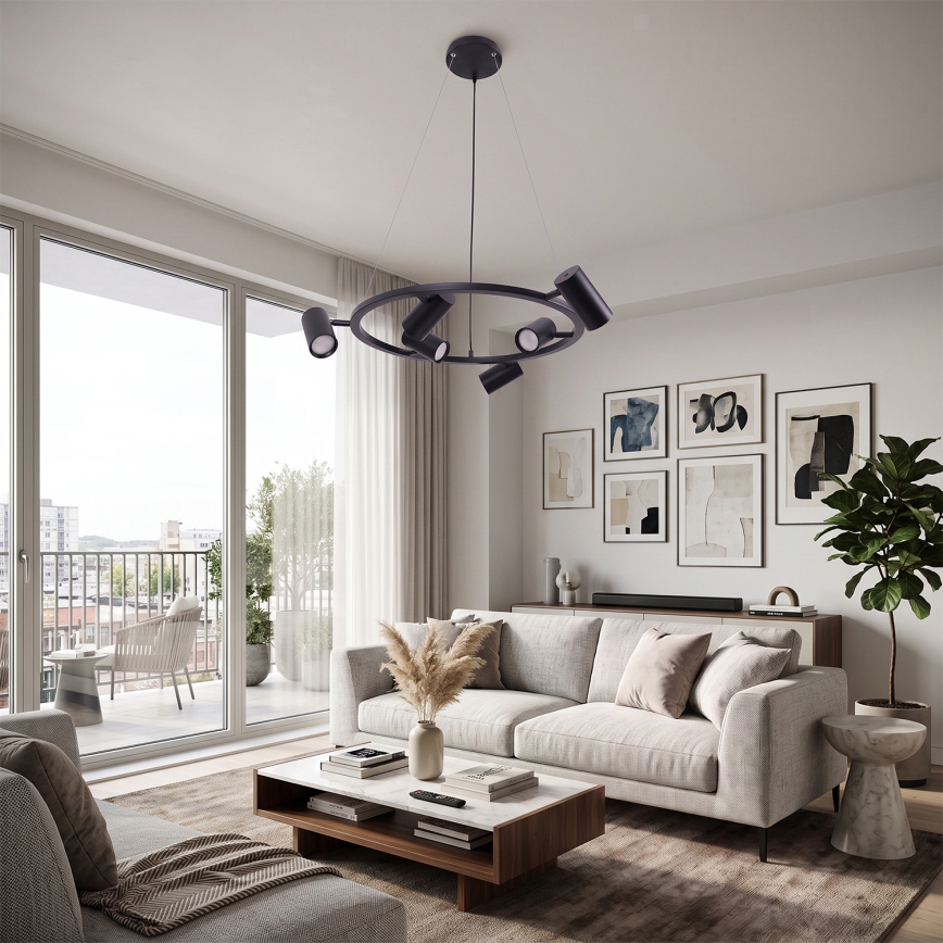 BRILAGI - Pendelleuchte SELE mit Kabel, 6xGU10/30W/230V, schwarz