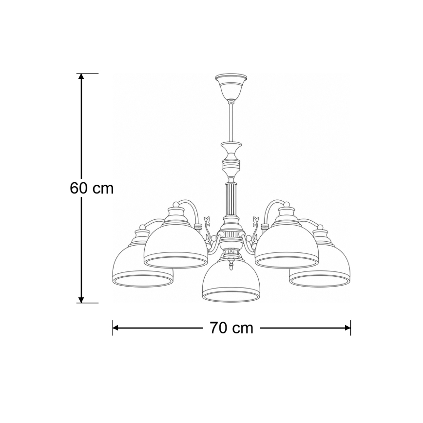 BRILAGI - Pendelleuchte TAURUS 5xE27/15W/230V Ø 70 cm Bronze