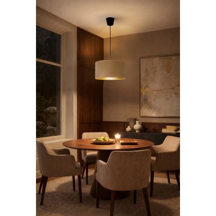 Brilagi - Pendelleuchte VELVET an Kabel 1xE27/60W/230V Ø 40 cm beige/gold