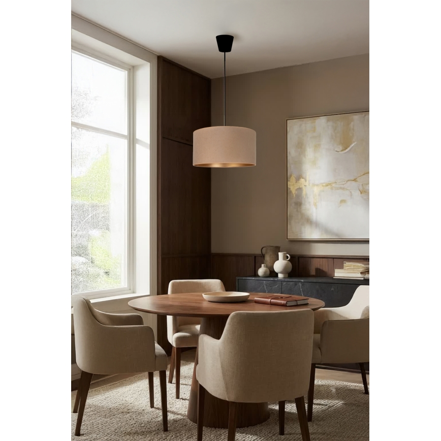 Brilagi - Pendelleuchte VELVET an Kabel 1xE27/60W/230V Ø 40 cm beige/gold