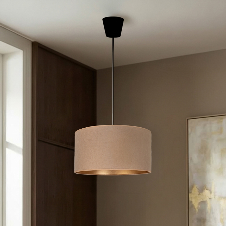 Brilagi - Pendelleuchte VELVET an Kabel 1xE27/60W/230V Ø 40 cm beige/gold
