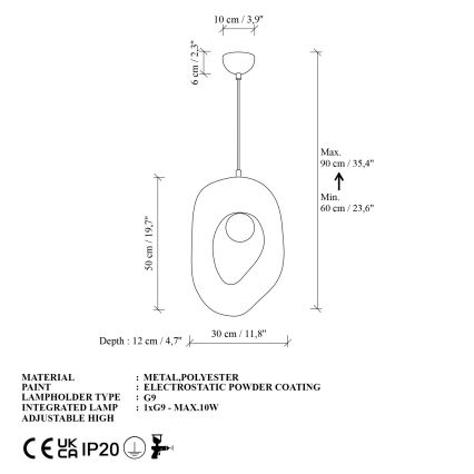 Brilagi - Pendelleuchte WABI SABI 1xG9/8W/230V weiß