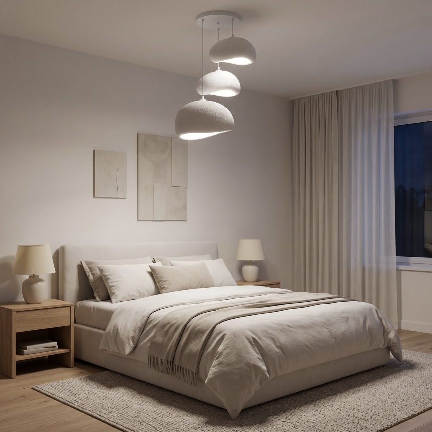 Brilagi - Pendelleuchte WABI SABI, 3x E27/40W/230V, Ø 76 cm, weiß