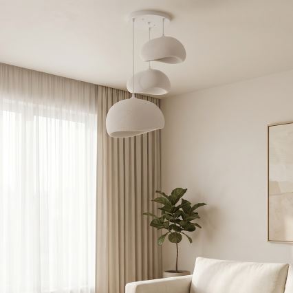 Brilagi - Pendelleuchte WABI SABI, 3x E27/40W/230V, Ø 76 cm, weiß