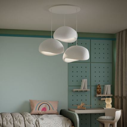 Brilagi - Pendelleuchte WABI SABI 3xE27/40W/230V, Weiß