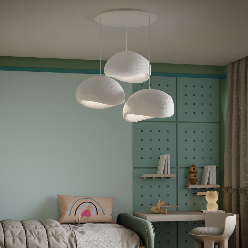 Brilagi - Pendelleuchte WABI SABI 3xE27/40W/230V, Weiß