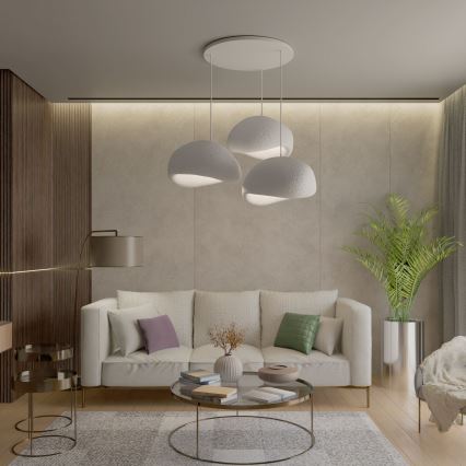 Brilagi - Pendelleuchte WABI SABI 3xE27/40W/230V, Weiß