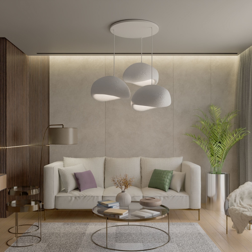 Brilagi - Pendelleuchte WABI SABI 3xE27/40W/230V, Weiß