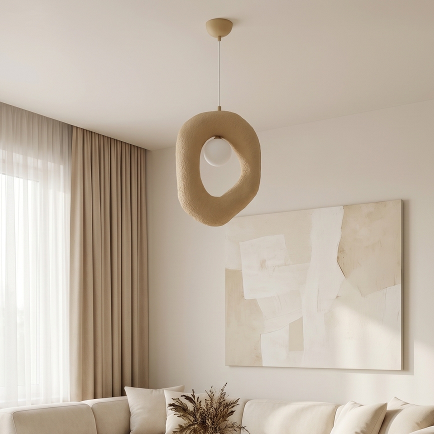 Brilagi - Pendelleuchte WABI SABI an Kabel 1xE27/40W/230V cremefarben