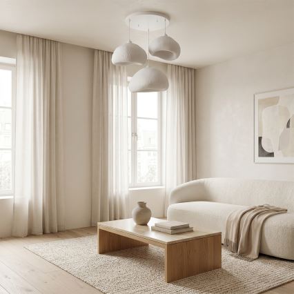 Brilagi - Pendelleuchte WABI SABI an Kabel, 3xE27/40W/230V, Ø 82 cm, weiß
