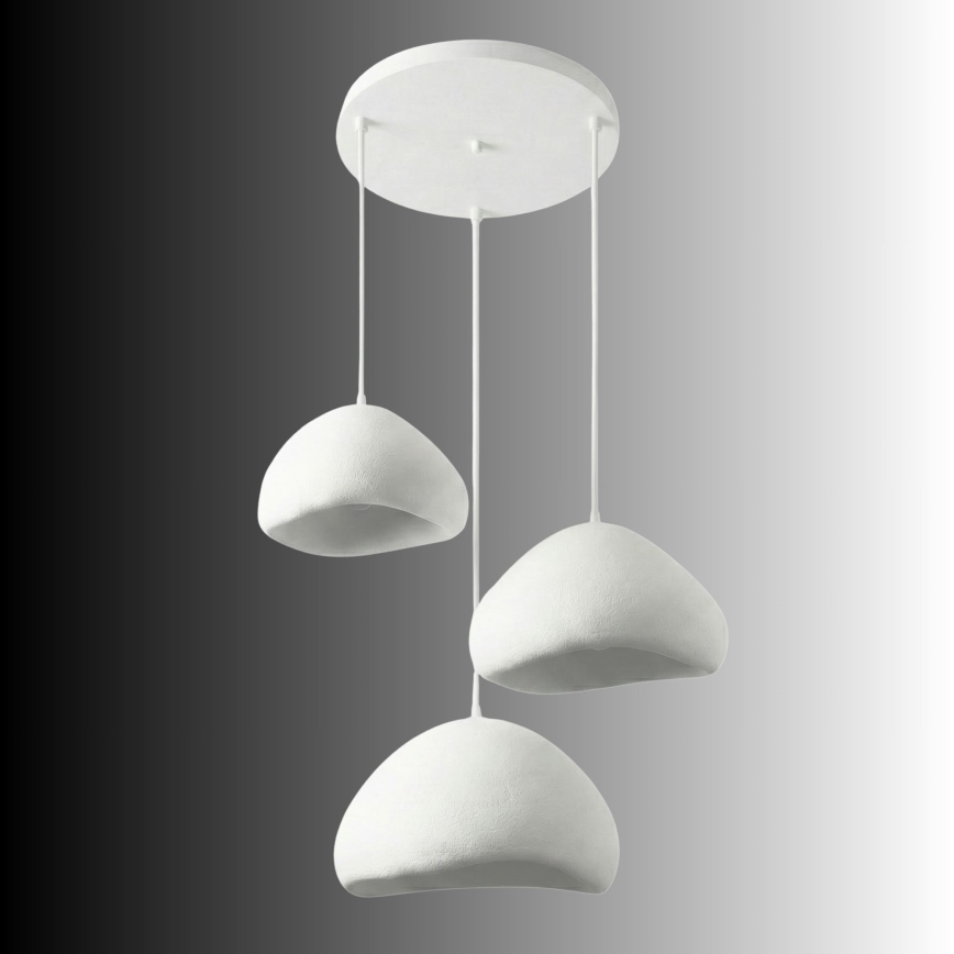 Brilagi - Pendelleuchte WABI SABI an Kabel, 3xE27/40W/230V, Ø 82 cm, weiß