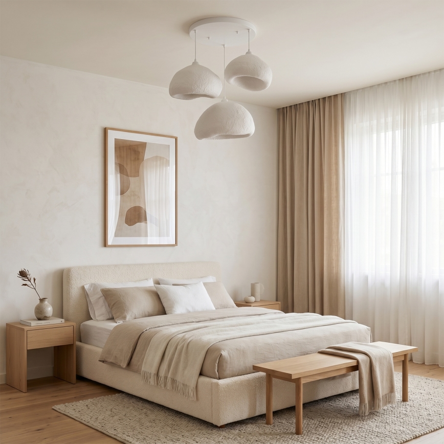Brilagi - Pendelleuchte WABI SABI an Kabel, 3xE27/40W/230V, Ø 82 cm, weiß