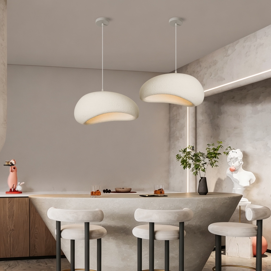 BRILAGI - Pendelleuchte WABI SABI mit Kabel 1xE27/60W/230V Ø 50 cm weiß