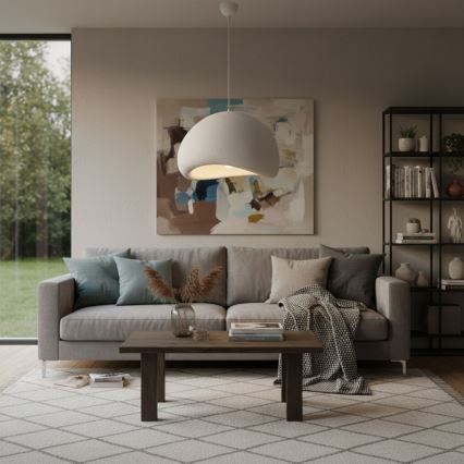 Brilagi - Pendelleuchte WABI SABI mit Kabelaufhängung, 1xE27/40W/230V, Ø 50 cm, weiß