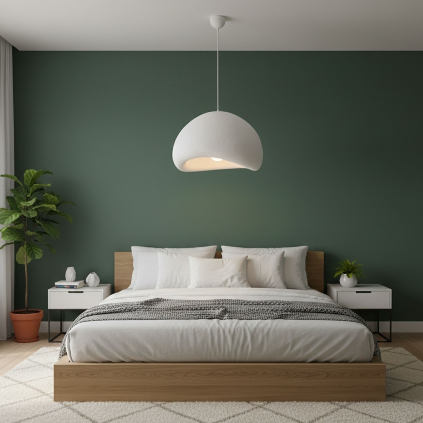 Brilagi - Pendelleuchte WABI SABI mit Kabelaufhängung, 1xE27/40W/230V, Ø 50 cm, weiß