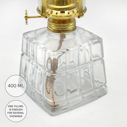 Brilagi - Petroleumlampe MERLIN klar/goldfarben