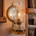 Brilagi - Petroleumlampe MERLIN mit Spiegel, Gold/Patina