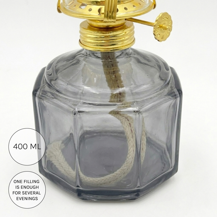 Brilagi - Petroleumlampe MERLIN rauchgrau/grau