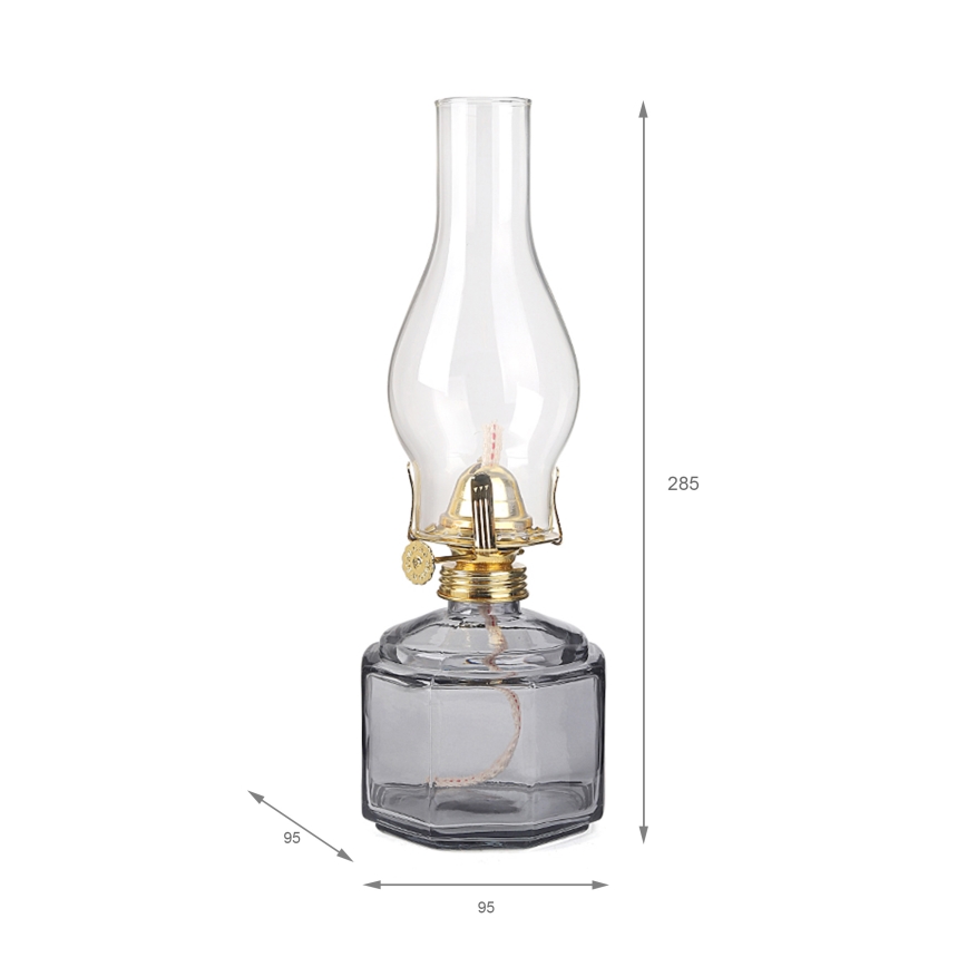 Brilagi - Petroleumlampe MERLIN rauchgrau/grau