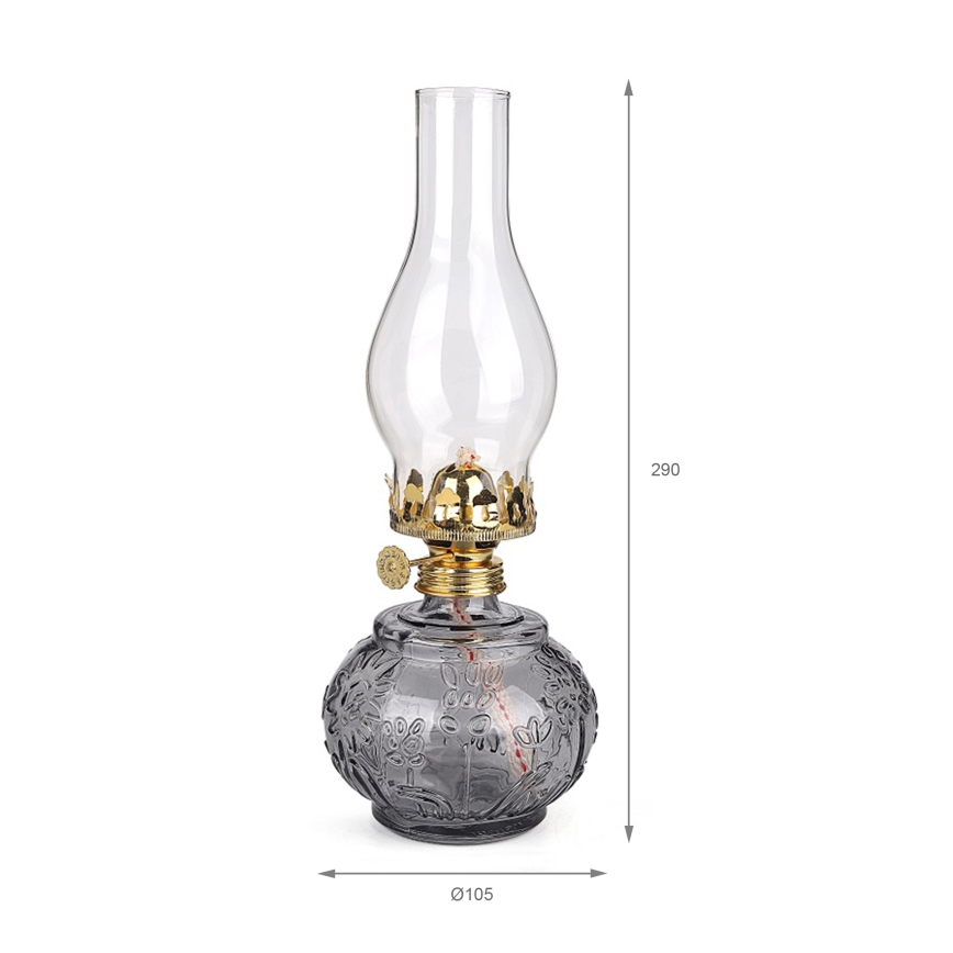 Brilagi - Petroleumlampe MERLIN rauchgrau/grau