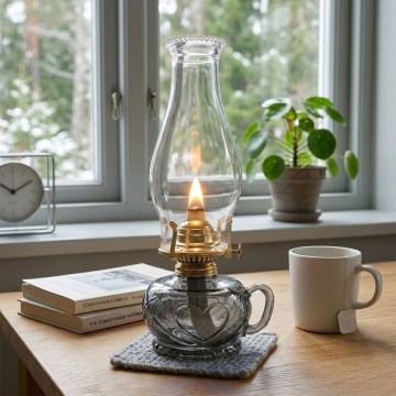 Brilagi - Petroleumlampe MERLIN rauchgrau/grau