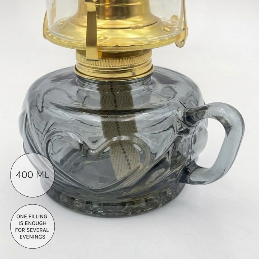 Brilagi - Petroleumlampe MERLIN rauchgrau/grau
