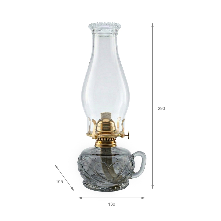 Brilagi - Petroleumlampe MERLIN rauchgrau/grau