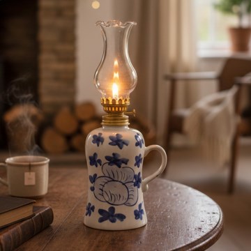 Brilagi - Petroleumlampe MERLIN weiß/blau
