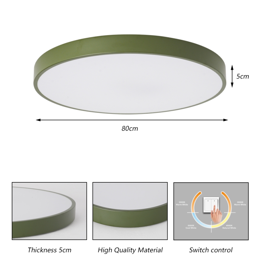 Brilagi - LED-Deckenleuchte POOL LED/100W/230V 3000/4000/6000K Ø 80 cm grün