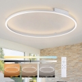 Brilagi - PORTOFINO dimmbare LED-Deckenleuchte, 85 W, 230 V, 3000–6000 K, Ø 120 cm, silber + Fernbedienung