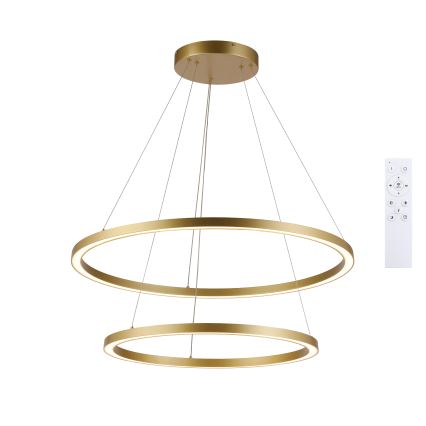 Brilagi - PORTOFINO dimmbare LED-Pendelleuchte mit Seilaufhängung LED/98W/230V 3000-6000K Ø 80 cm gold + Fernbedienung