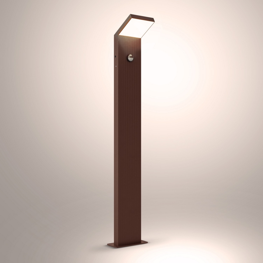 Brilagi - RIANO LED-Außenleuchte mit Sensor LED/8W/230V, braun, IP65, 80 cm