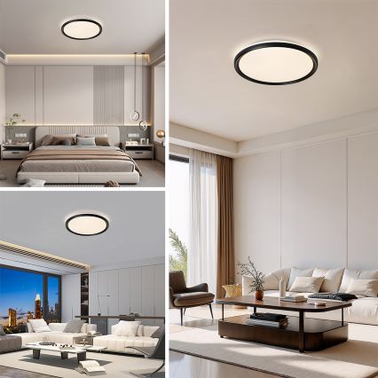 Brilagi - LED dimmbare Deckenleuchte RIVO LED/72W/230V 3000-6000K schwarz Ø 50 cm + Fernbedienung