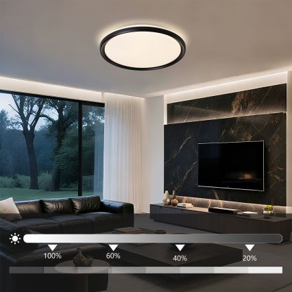 Brilagi - LED dimmbare Deckenleuchte RIVO LED/72W/230V 3000-6000K schwarz Ø 50 cm + Fernbedienung