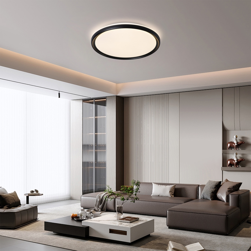 Brilagi - LED dimmbare Deckenleuchte RIVO LED/72W/230V 3000-6000K schwarz Ø 50 cm + Fernbedienung